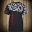 Arizona Cardinals Military T Shirt 3D Short Sleeve - NFL