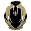 Hot Sale NFL Football New Orleans Saints 3D Hoodie Sweatshirt Custom Jacket Pullover