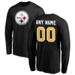 Personalized - Pittsburgh Steelers Long Sleeve Logo Black  Football - NFL