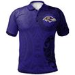 Baltimore Ravens Football Polo Shirt -  Polynesian Tatto Circle Crest - NFL