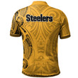 Pittsburgh Steelers Football Polo Shirt -  Polynesian Tatto Circle Crest - NFL