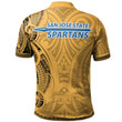 San Jose State Spartans Football Polo Shirt -  Polynesian Tatto Circle Crest - NCAA