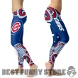 Chicago Cubs Leggings - Colorful Summer With Wave - NCAA