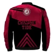 Alabama Crimson Tide Football Bomber Jacket - Stripes Cross Shoulders - NCAA