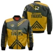 Missouri Tigers Football Bomber Jacket  - Stripes Cross Shoulders - NCAA