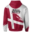 Ball State Cardinals Football - Logo Team Curve Color Hoodie - NCAA