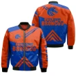 Boise State Broncos Football Bomber Jacket  - Stripes Cross Shoulders - NCAA