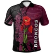 Personalized Rugby Anzac Day Polo Shirt Brisbane Broncos Style 08