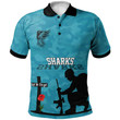 Personalized Rugby Anzac Day Polo Shirt Cronulla-Sutherland Sharks Style 02