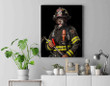 Portrait Of A Firefighter Shepherd Custom Pet Canvas
