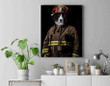 Portrait Of A Mount Desert Fire Dept Safety Firefighter Custom Pet Canvas