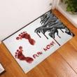 Halloween Bloody Feet Doormat Run Now #Halloween