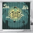 Halloween Trick Or Treat Shower Curtain Cute Green Zombie #Halloween