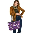 Purple Cute Halloween Leather Tote Bag Cute Stuffs #Halloween