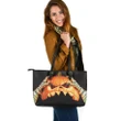 Zombie Hand Pumpkin Halloween Leather Tote Bag #Halloween