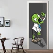 Funny Cute Green Zombie Door Sticker #Halloween