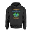 Funny Dog Camping Glamping Dachshund Is Therapy Hoodie