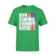 Beer Camping Country Music Patriotic American Flag T-Shirt