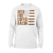 Beer Camping Fire Coffee Bacon Long Sleeve T-Shirt