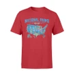 All U.S National Parks Map Road Trip Camping T Shirt