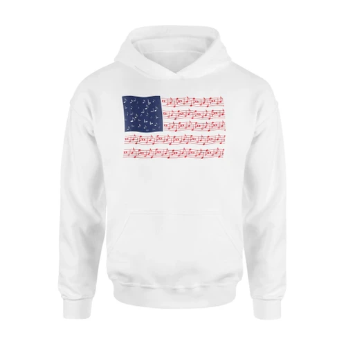 4th Of July Independence Music Note Usa Flag Hoodie