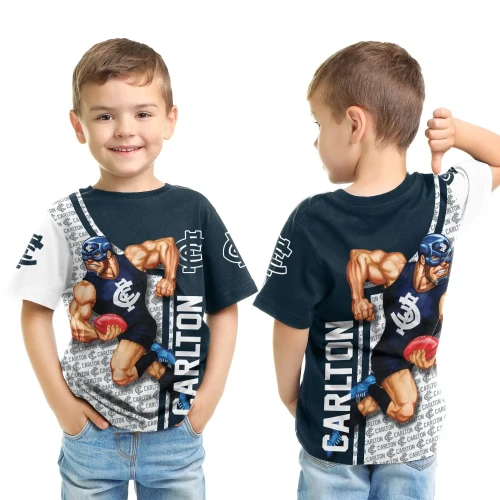 Carlton Blues AFL Mascot All Over Print Kid T-Shirt