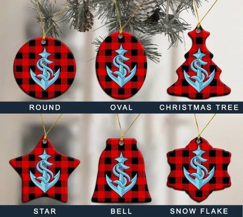 JeeShirt Ornament Seattle Kraken Logo Combined Christmas Decor Buffalo Pattern