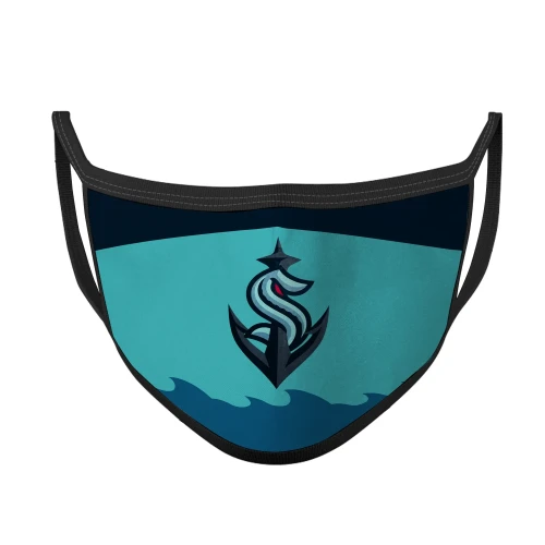 Seattle Kraken Face Mask Kraken Logo Combined Style 01