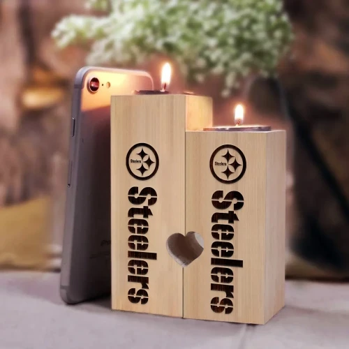 Pittsburgh Steelers Wood Candle Holder - NFL