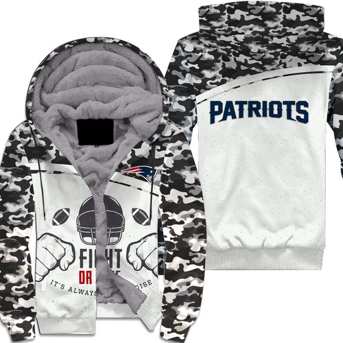 New England Patriots Sherpa Hoodie - Style Mix Camo - NFL