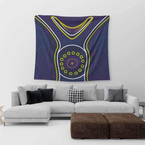 Melbourne Storm Indigenous Wall Tapestry Home Decor NRL 2020