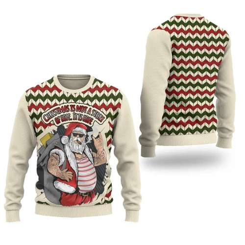 Gangster Santa Christmas Sweater Christmas Is Not A Story Of Hope It Is Hope