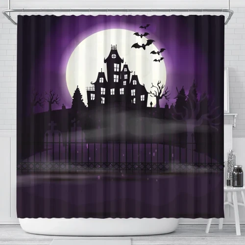 Halloween Dark Castle Shower Curtain #Halloween