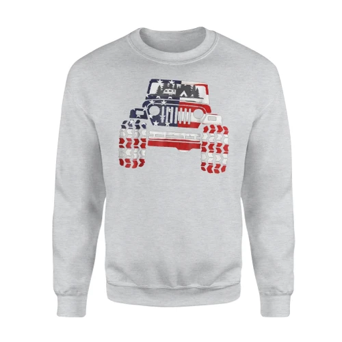 Camping Jeep Lover American Usa Flag Car Drivers Gift Sweatshirt