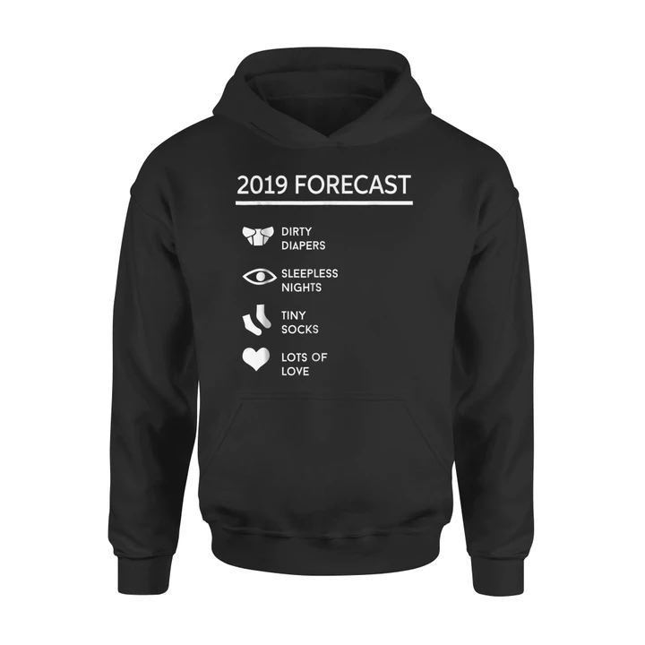 2019 Forecast New Mom Dad Expecting Hoodie