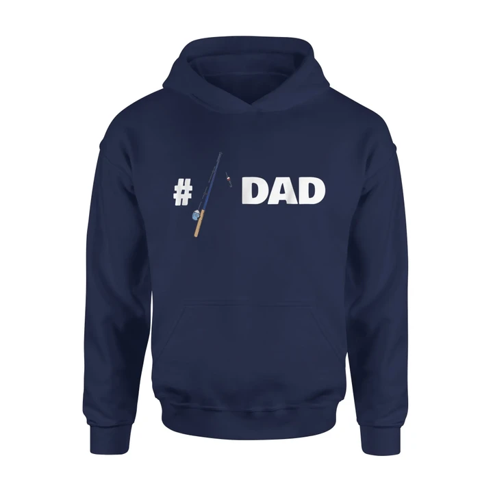 Women's Cotton Hoodie - #1 Fishing Dad T-Shirt Fisherman Daddy Rod And Reel Tee