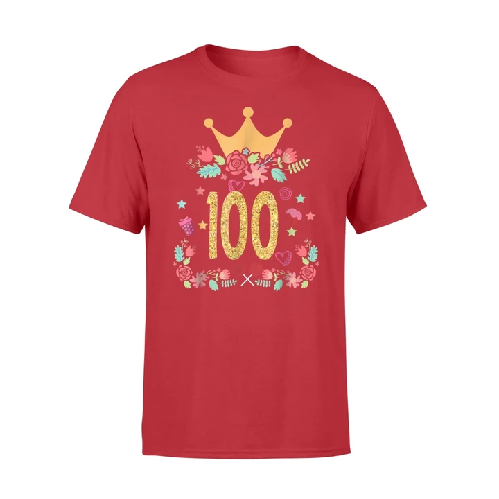 Cotton Crew Neck T-Shirt - 100th Birthday Princess Crown