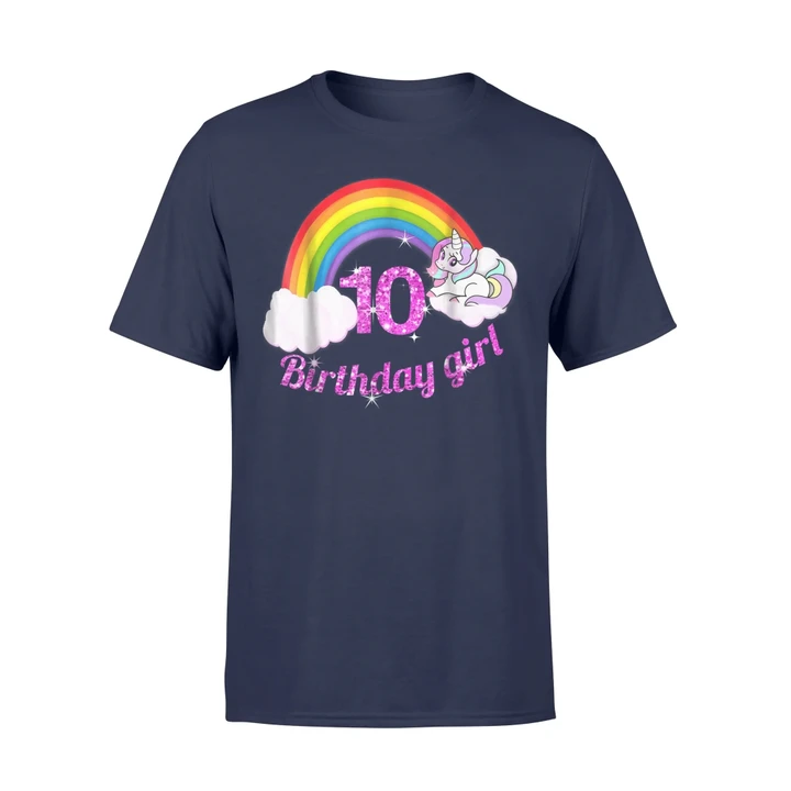 10th Birthday Girl Unicorn Rainbow T Shirt