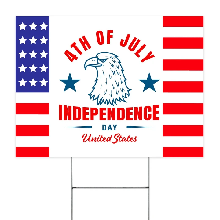 4th Of July Independence Day United States Yard Sign Eagle
