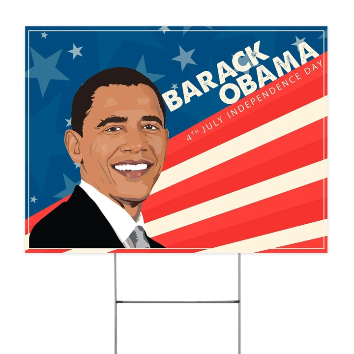 Barack Obama 4th July Independence Day Yard Sign