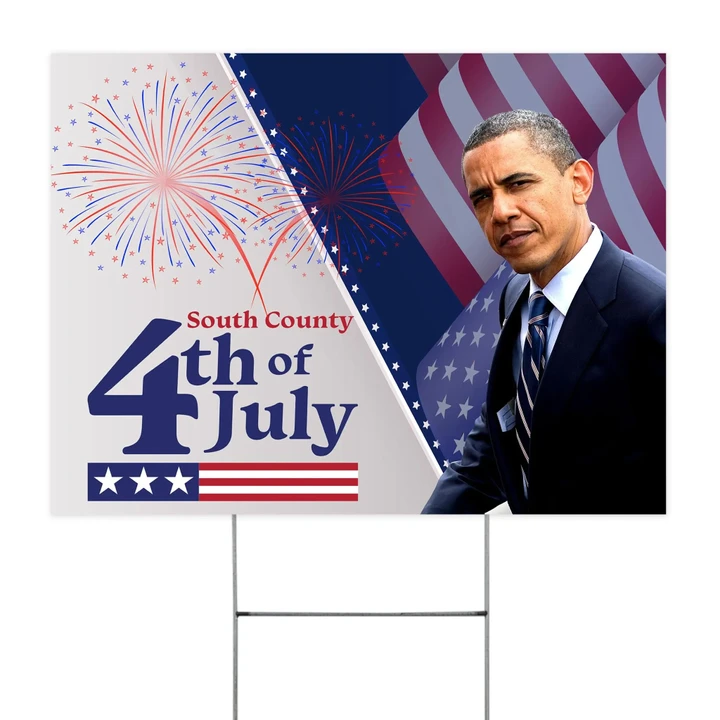 South County 4th Of July Independence Day Yard Sign Fireworks