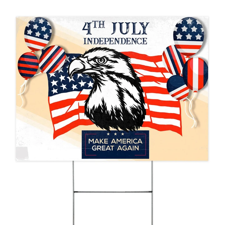 4th July Independence Make America Great Again Yard Sign Eagle