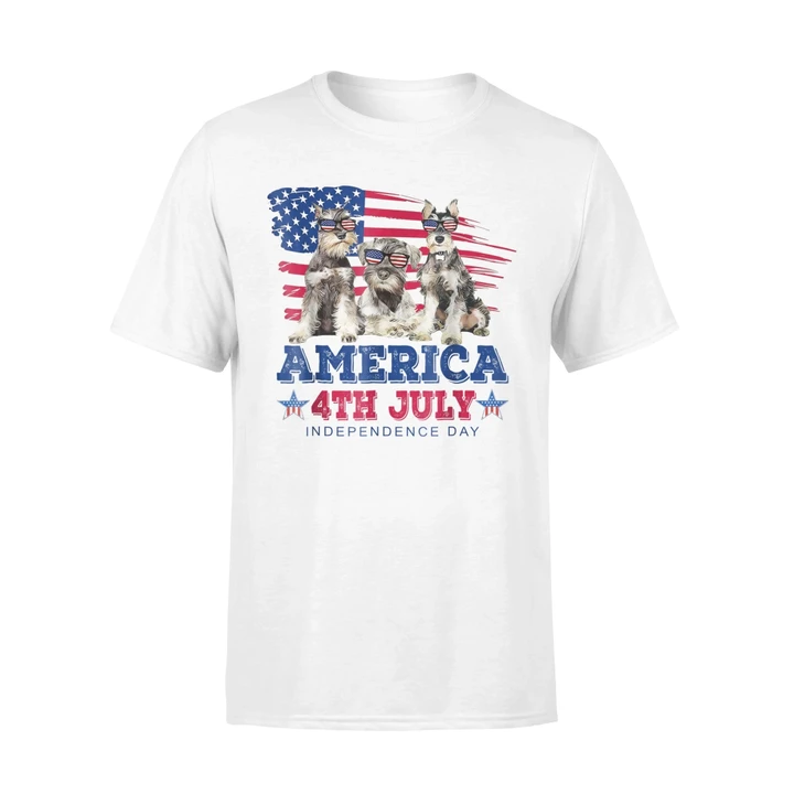 American 4th July Independence Day-Schnauzer Premium T-Shirt