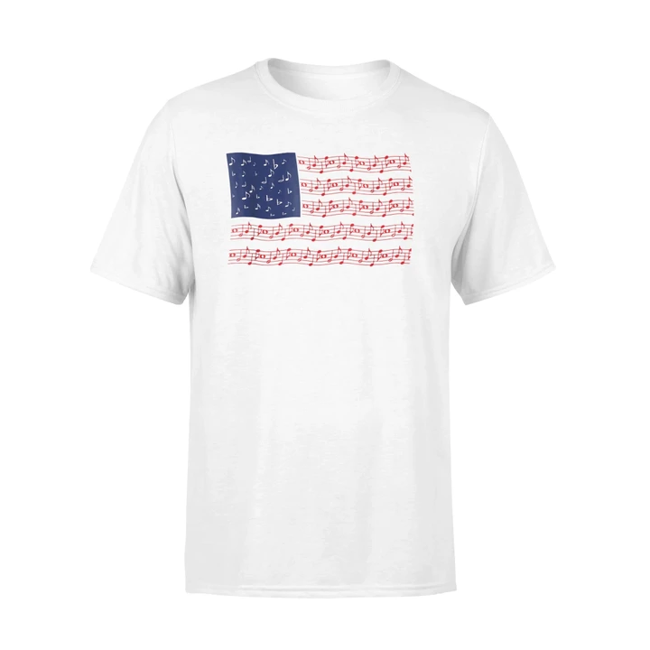 4th Of July Independence Music Note Usa Flag Premium T-Shirt