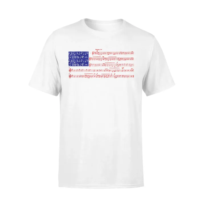 4th Of July Gift Independence Music Note America Flag Premium T-Shirt