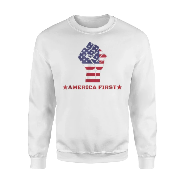 America First 4th July Independence Day USA Pride Sweatshirt