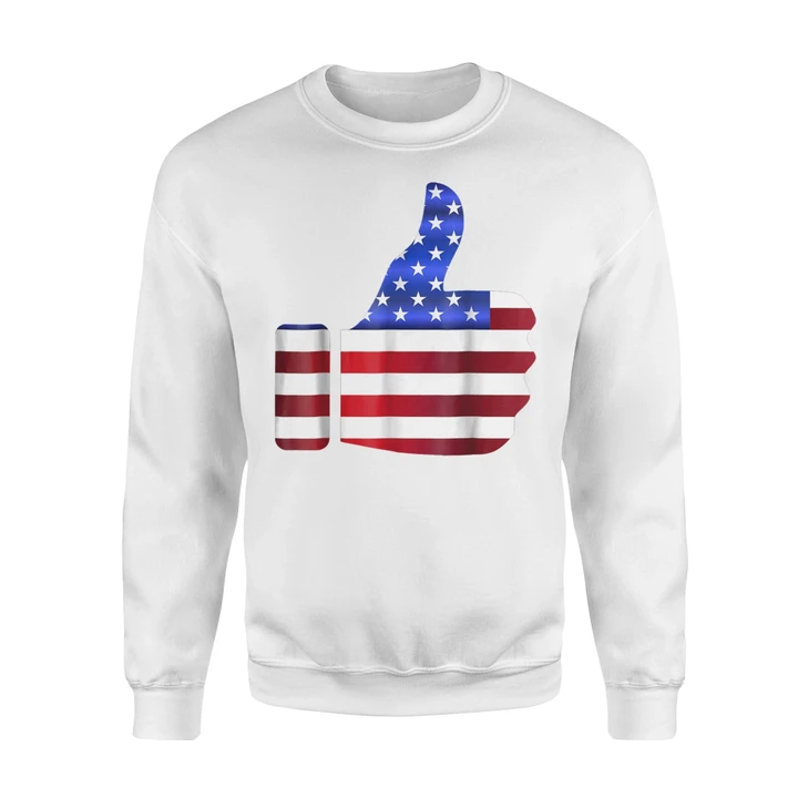 America Flag Like Button , Independence Day Sweatshirt