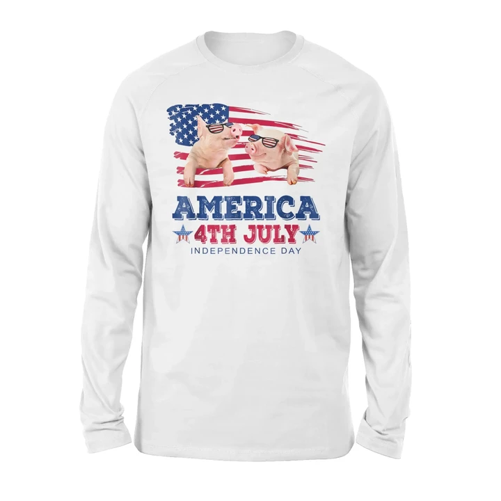 American 4thJuly Independence Day- Pig Premium Long Sleeve T-Shirt