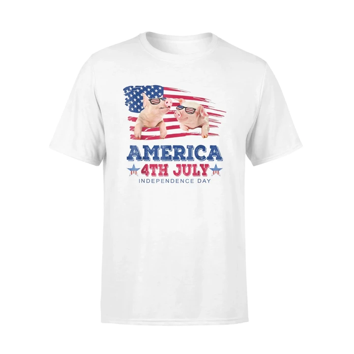 American 4th July Independence Day Pig Premium T-Shirt