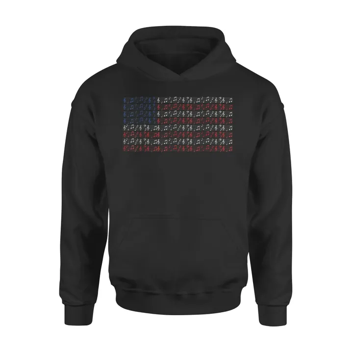 America Flag 4th Of July Independence Music Note Premium Hoodie